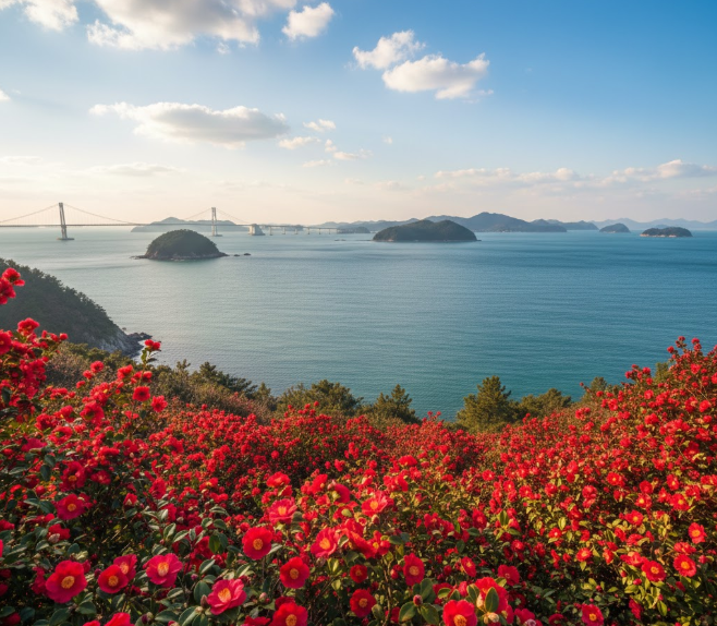 신안 압해도 동백