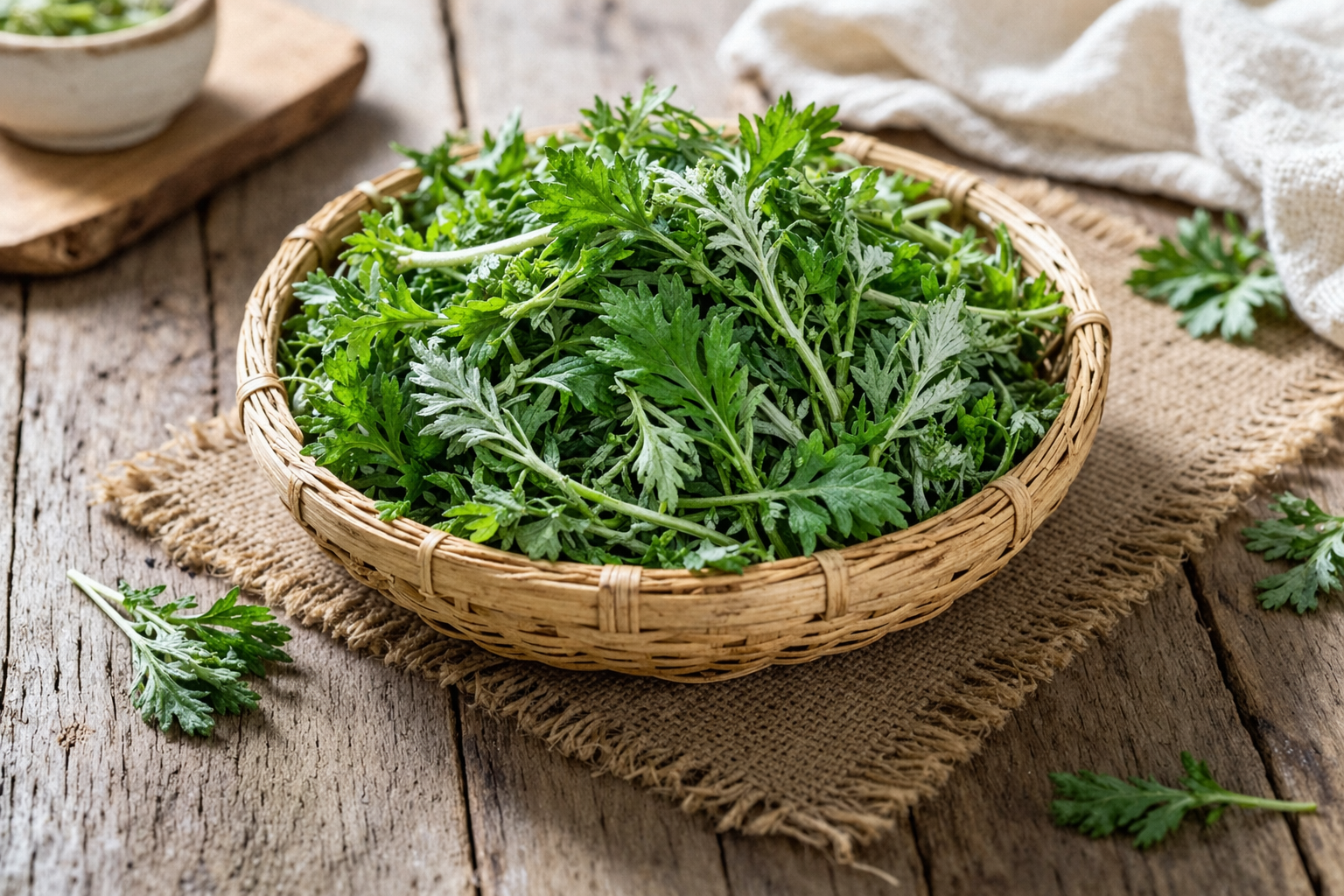 바구니에 담긴 쑥