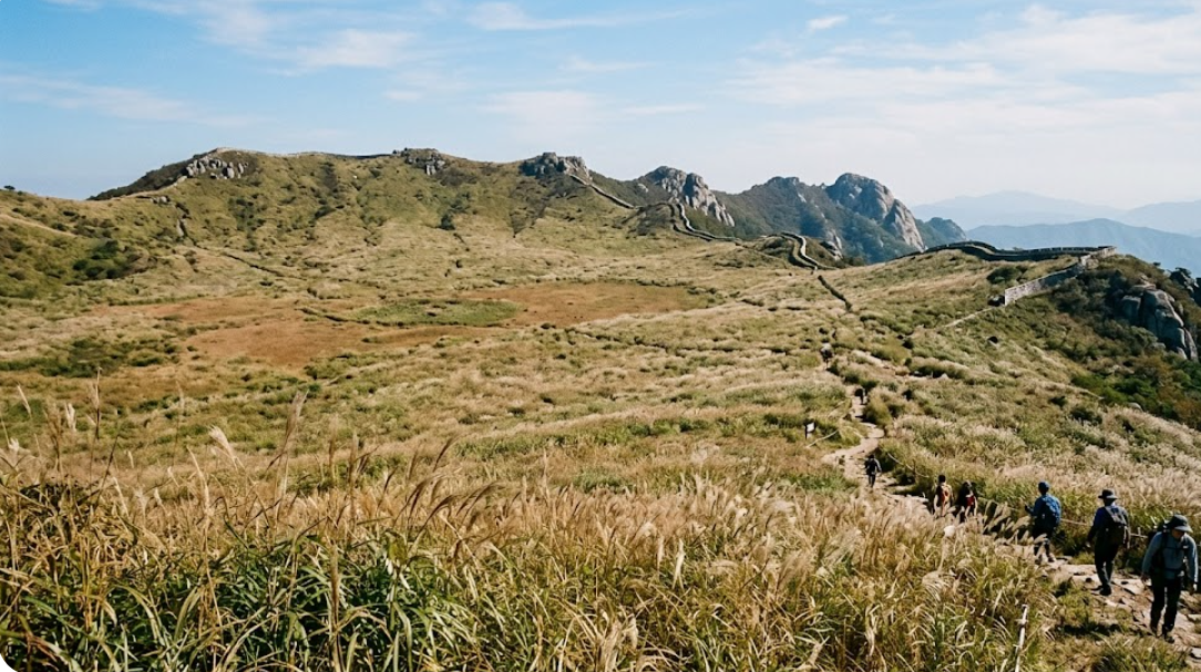창녕 화왕산 드라마틱한 분화구 평원 강력한 화기운 기충전 명소 실사 풍경